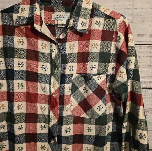 2 Haband Plaid button-down womans longsleeve shirts size Medium. - Picture 5 of 8